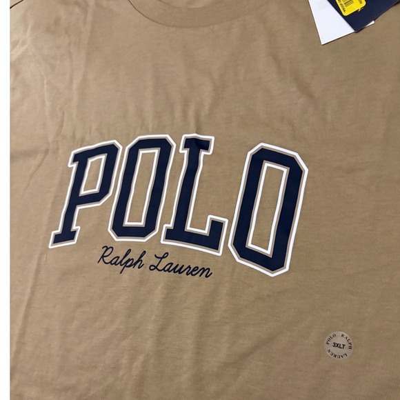 Polo Ralph Lauren Mens T Shirt Surrey Tan Short Sleeve Crew Neck Logo 3XLT - Picture 2 of 8
